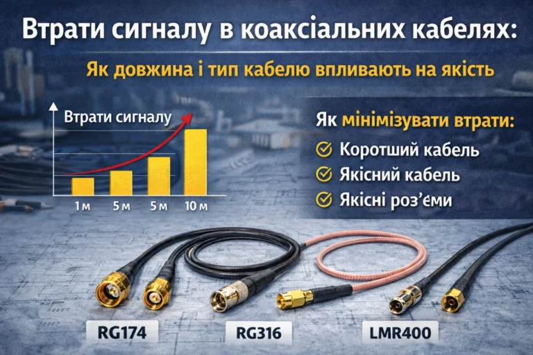 Детальніше про статтю Втрати сигналу в коаксіальних кабелях: як довжина і тип кабелю впливають на якість
